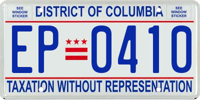 DC license plate EP0410