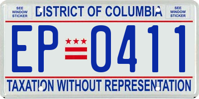 DC license plate EP0411