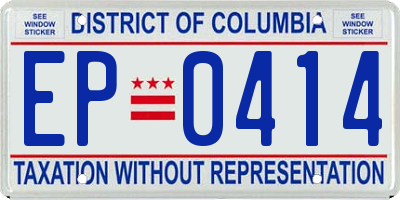 DC license plate EP0414