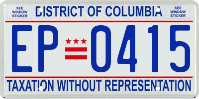 DC license plate EP0415