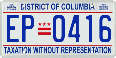 DC license plate EP0416