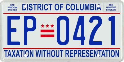 DC license plate EP0421