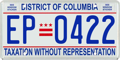 DC license plate EP0422