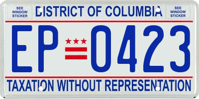 DC license plate EP0423