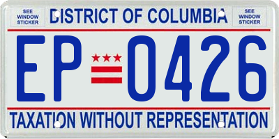 DC license plate EP0426