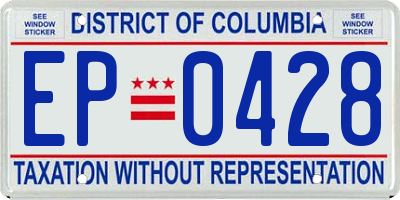 DC license plate EP0428