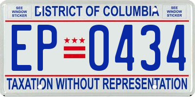 DC license plate EP0434