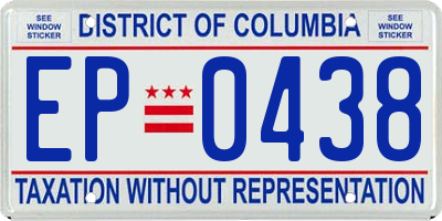 DC license plate EP0438