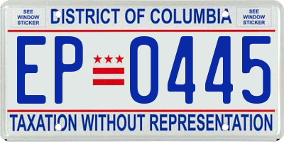 DC license plate EP0445