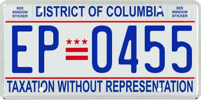 DC license plate EP0455