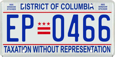 DC license plate EP0466