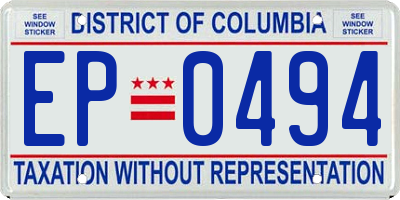 DC license plate EP0494