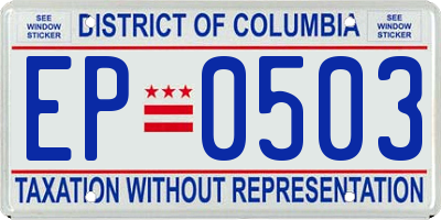 DC license plate EP0503