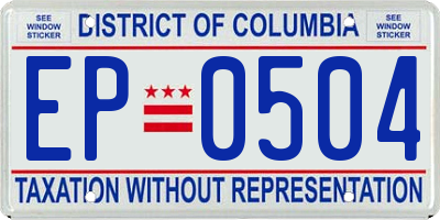 DC license plate EP0504