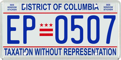 DC license plate EP0507