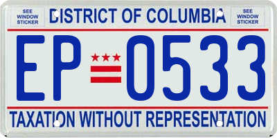 DC license plate EP0533