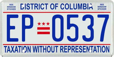 DC license plate EP0537