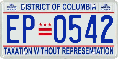 DC license plate EP0542