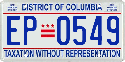 DC license plate EP0549