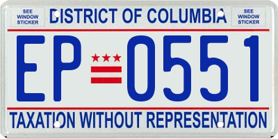 DC license plate EP0551