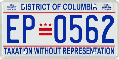 DC license plate EP0562