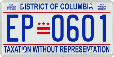 DC license plate EP0601