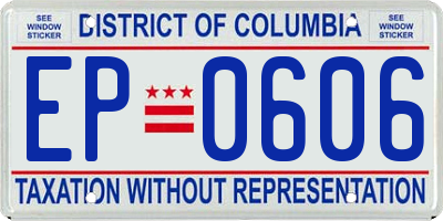 DC license plate EP0606