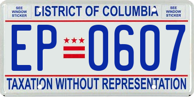 DC license plate EP0607