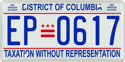 DC license plate EP0617