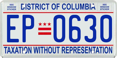 DC license plate EP0630