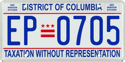 DC license plate EP0705