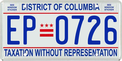 DC license plate EP0726