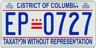 DC license plate EP0727