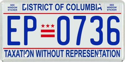 DC license plate EP0736