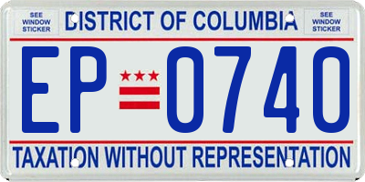 DC license plate EP0740