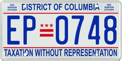 DC license plate EP0748