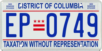 DC license plate EP0749