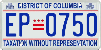 DC license plate EP0750