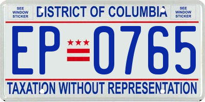 DC license plate EP0765