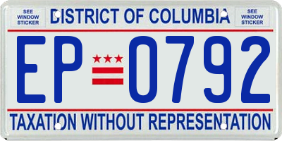 DC license plate EP0792