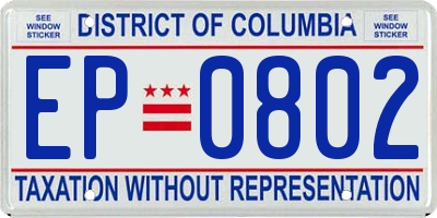 DC license plate EP0802