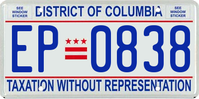 DC license plate EP0838