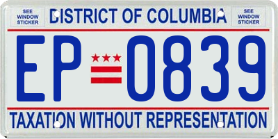 DC license plate EP0839