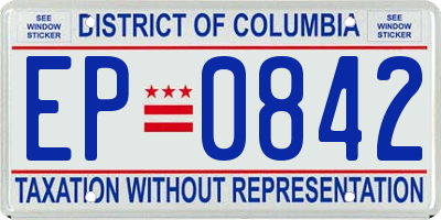 DC license plate EP0842