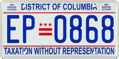DC license plate EP0868