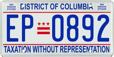 DC license plate EP0892