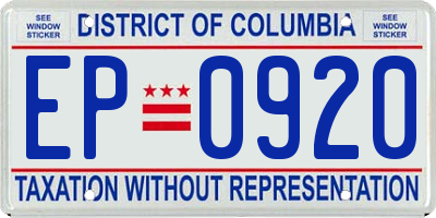 DC license plate EP0920