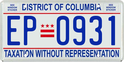DC license plate EP0931