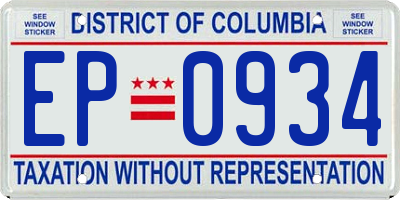 DC license plate EP0934