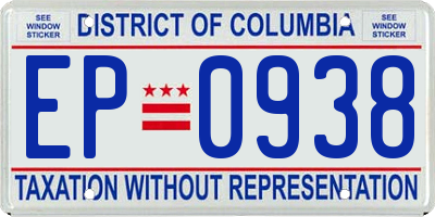 DC license plate EP0938